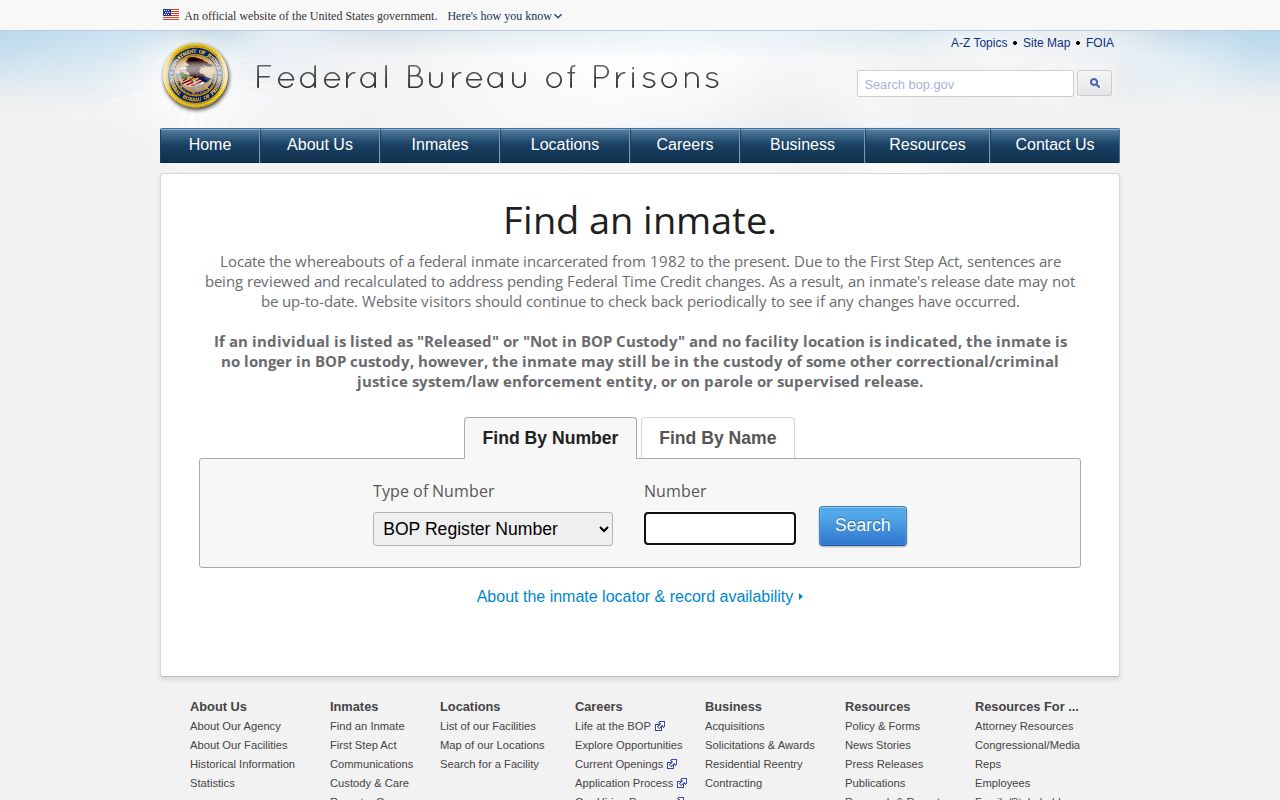 Federal BOP search for Livingston Parish released inmates